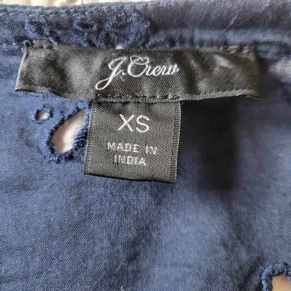 J.Crew V-Neck Beach Tunic Cover-up Eyelet Navy Cotton Small - Picture 12 of 12